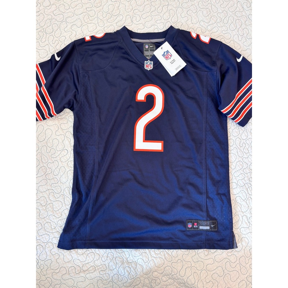 Nike Chicago Bears DJ Moore Navy Blue Game Jersey Kids Size Large 14-16